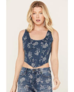 Idyllwind Women's Floral Drive Jacquard Denim Corset Top 6 Idyllwind Women's Floral Drive Jacquard Denim Corset Top -Wild West Belle Sales 2000383132 415 P2