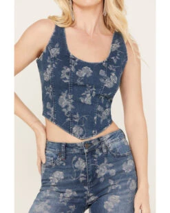 Idyllwind Women's Floral Drive Jacquard Denim Corset Top 7 Idyllwind Women's Floral Drive Jacquard Denim Corset Top -Wild West Belle Sales 2000383132 415 P3