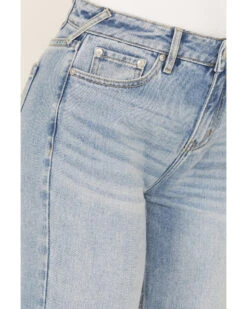 Cleo + Wolf Women's Medium Wash Mid Rise Slim Straight Ankle Jeans