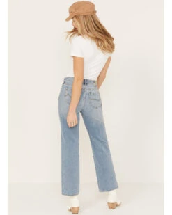 Cleo + Wolf Women's Medium Wash Mid Rise Slim Straight Ankle Jeans -Wild West Belle Sales 2000383230 414 P3