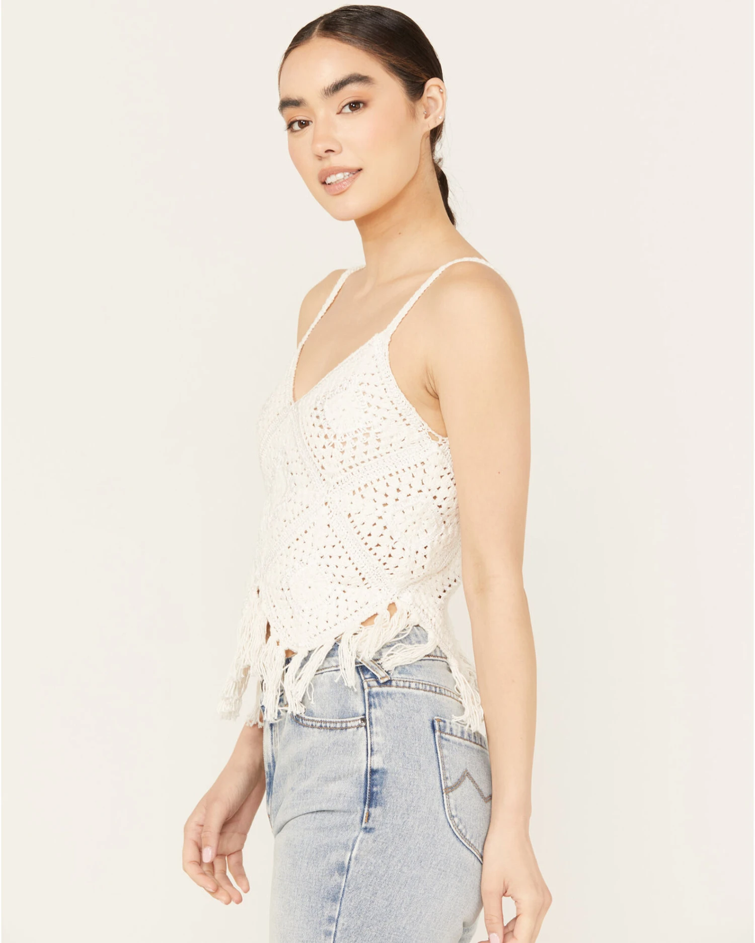 Shyanne Women's Crochet Fringe Tank 2 Shyanne Women's Crochet Fringe Tank - Image 2