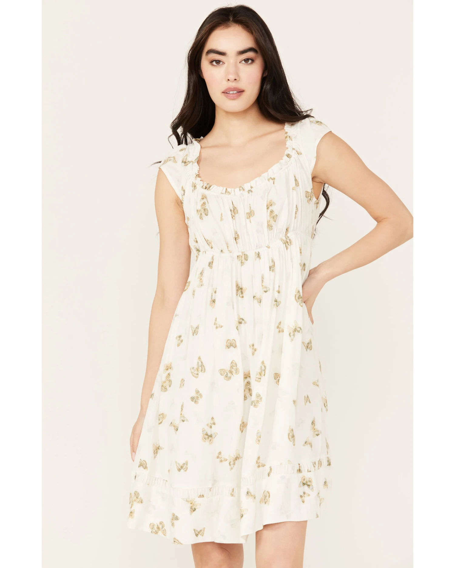 Cleo + Wolf Women's Butterfly Print A-Line Dress 1 Cleo + Wolf Women's Butterfly Print A-Line Dress
