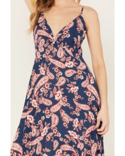 Wild Moss Women's Paisley Print High Low Maxi Dress 7 Wild Moss Women's Paisley Print High Low Maxi Dress -Wild West Belle Sales 2000387397 410 P3