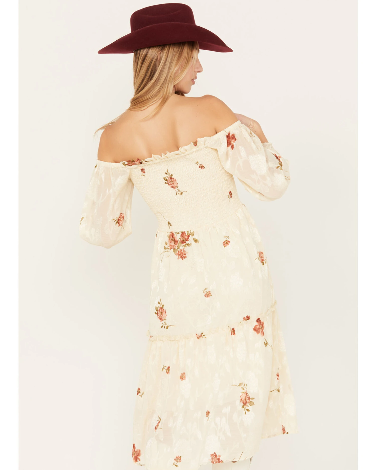 Wild Moss Women's Jacquard Smocked Front Dress 3 Wild Moss Women's Jacquard Smocked Front Dress - Image 3