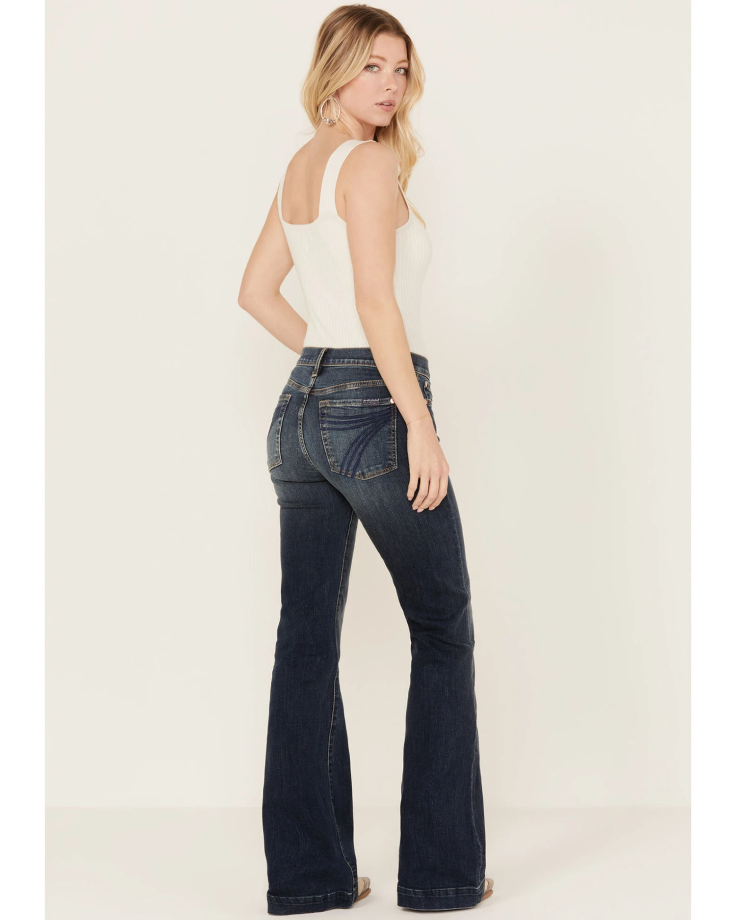 7 For All Mankind Women's Bairfate Dark Wash Mid Rise Dojo Jeans 3 7 For All Mankind Women's Bairfate Dark Wash Mid Rise Dojo Jeans - Image 3