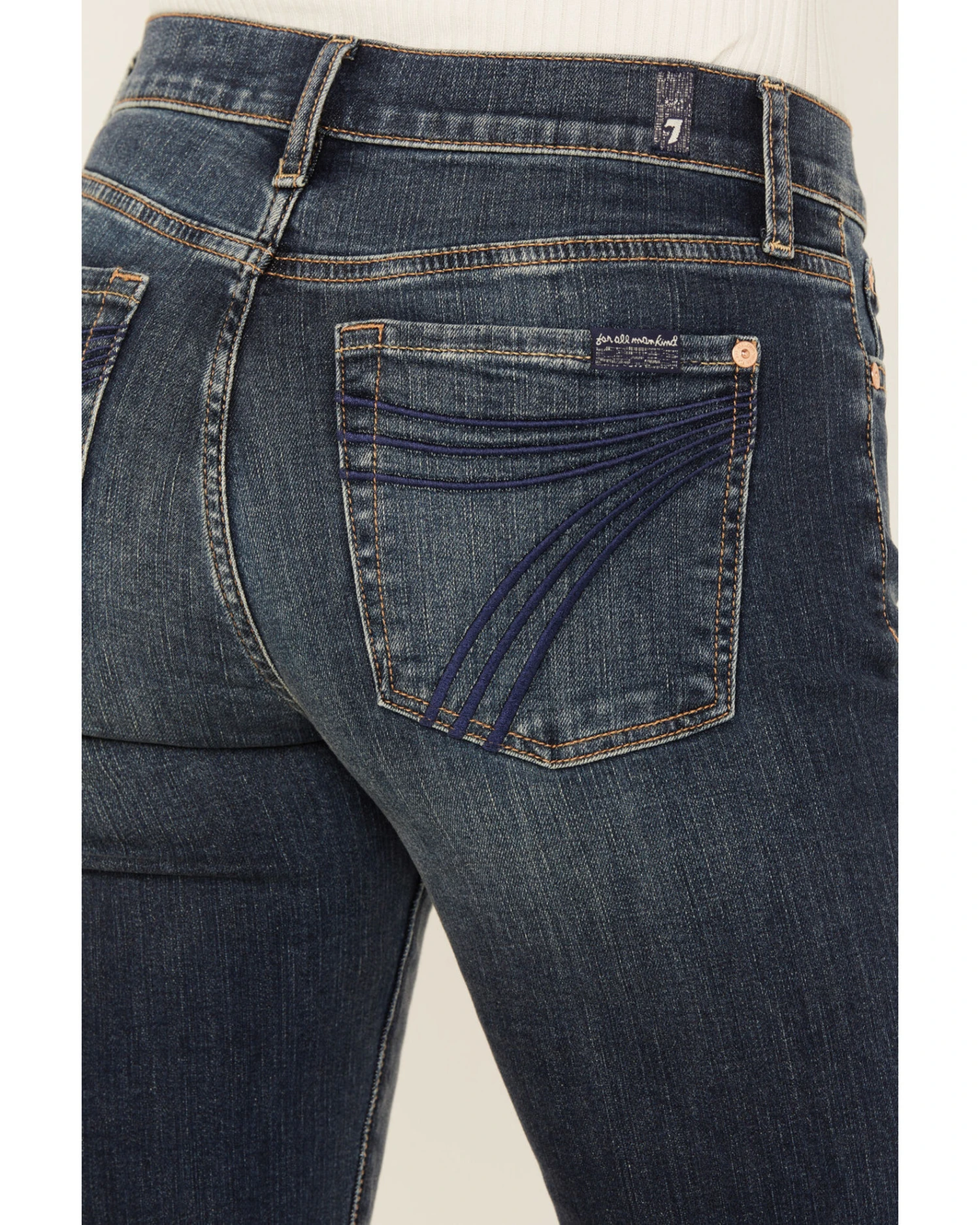 7 For All Mankind Women's Bairfate Dark Wash Mid Rise Dojo Jeans 1 7 For All Mankind Women's Bairfate Dark Wash Mid Rise Dojo Jeans