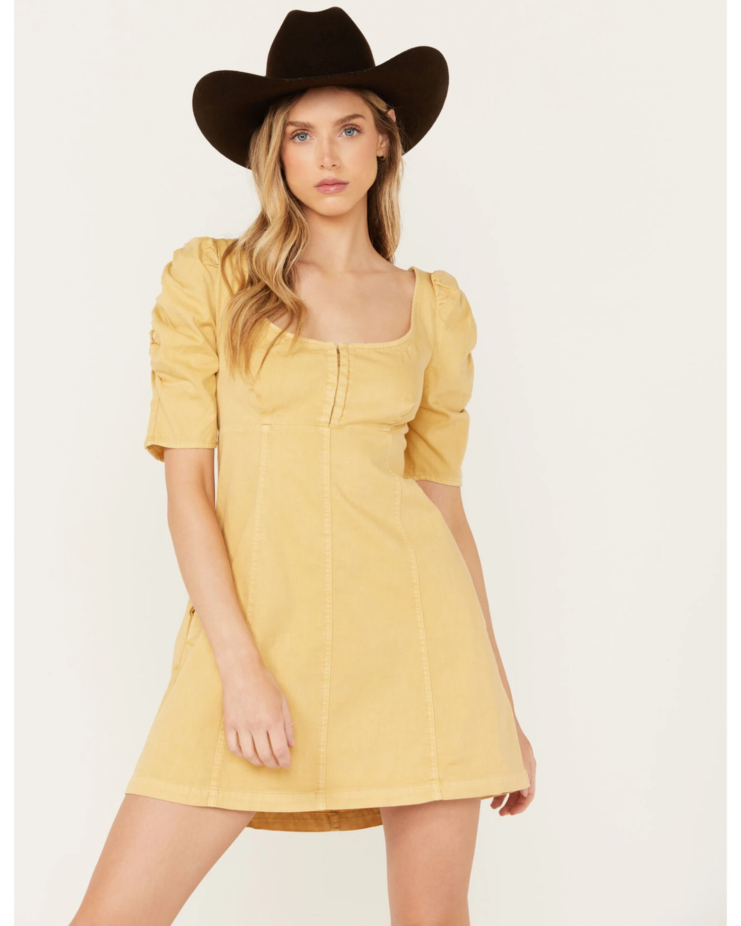 Free People Women's Cheyenne Denim Mini Dress 2 Free People Women's Cheyenne Denim Mini Dress - Image 2
