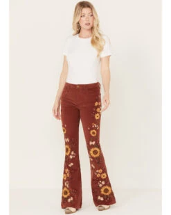 Driftwood Women's Rose High Rise Falling Sunflower Flare Jeans 6 Driftwood Women's Rose High Rise Falling Sunflower Flare Jeans -Wild West Belle Sales 2000392195 220 P1