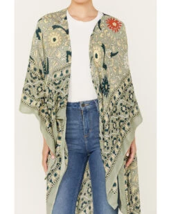 Free People Women's Magic Dance Kimono -Wild West Belle Sales 2000392246 343 P3