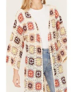 POL Women's Crochet Fringe Long Sleeve Kimono -Wild West Belle Sales 2000393569 900 P3