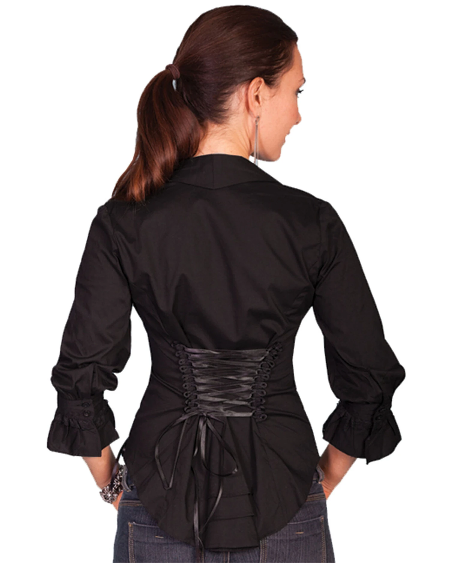 Scully Women's Lace-Up Back 3/4 Length Top 2 Scully Women's Lace-Up Back 3/4 Length Top - Image 2